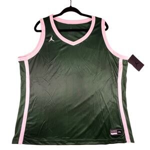 NWT Nike Jordan Women's Green Basketball Jersey Athletic Dri-Fit Top, Size: 3XL